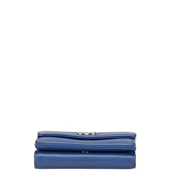 CHANEL Blue Leather Logo Wallet - Picture 3 of 13